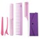 6pcs Pink Professional Hair Combs Set - Carbon Fiber Barber Combs with Wide Tooth, Rat Tail for Parting, Teasing, and Styling Hair for Women and Men
