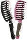 2 Pcs Boar Bristle Detangler Vent Brush Curved Vented Paddle Brush for Blow Drying, Anti-frizz Detangling Brush Styling Hairbrush Comb for Curly Fine Straight Natural Tangled Hair, Wet or Dry Use