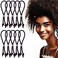 10pcs Cushioned Adjustable Hair Band for Thick, Curly, Natural Hair - Extra Stretchy Hair Ties Perfect For Braids, Pineapple Hair - Afro Puff Ponytail Holder (Brown)