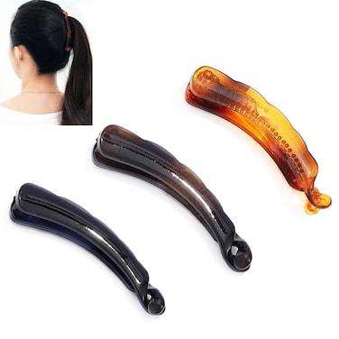 3 Pcs Hair Clips: Banana Clips for Women and Girls, Fish Combs, Large Banana Clips for Thick or Fine Ponytail Holders, Hairpins, Hair Accessories