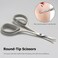 2Pcs Small Facial Hair Grooming Scissors Kit For Men &amp; Women - Eyebrow, Nose Hair, Mustache, Beard, Eyelashes, Ear Trimming - Curved &amp; Rounded Safety Tip Clippers For Hair Cutting (Grey)
