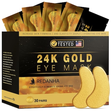 30 Pairs 24K Gold Under Eye Patches Face Masks Dark Circles Puffy Eye Bags Collagen Skincare Spa Trip Eye Mask Gift