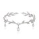 EVER FAITH Wedding Bridal Headband for Brides, Austrian Crystal Teardrop Leaf Elf Costume Hair Accessory Tiara Hair Band Crown for Cosplay Birthday Party Christmas Clear Silver-Tone