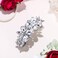 EVER FAITH Austrian Crystal Art Deco Flower Leaf Teardrop Hair Barrette Clip Clear Silver-Tone