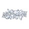 EVER FAITH Austrian Crystal Art Deco Flower Leaf Teardrop Hair Barrette Clip Clear Silver-Tone