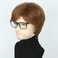 Mens Wigs with Glasses Short Brown Ginger 60s 70s Male Wig for Costume Accessories Halloween Outfit