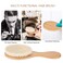 Sonew Goat Hair Brush, Oblong Wooden Handle Retro Oil Head Brush with Non Slip Eco Friendly Hairbrush for Men Women Baby Oily Hair, Hair Cleaning Tool