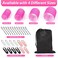 shynek Hair Rollers 48 Pcs Set, 24Pcs Hair Rollers 4 Sizes and 24 Pcs Hair Clips for Long Medium Short Hair (Pink)