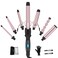 Curling Iron with Clamp PARWIN PRO BEAUTY 7 in 1 Curling Wand Set 0.5 to 1.5 Inch Interchangeable Barrels Adjustable Temp. Negative Ionic, Travel Dual Voltage 60mins Auto Shut Off, Rose Pink