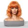 incohair 12 Inches Orange Wig Short Curly Wavy Bob Wig with Bangs Synthetic Halloween Party Wigs Wig Cap Included (Orange)