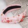 TULOBI Headband for Women Pearl Knotted Headband Red Pink Pearl Rhinestone Crystal Jeweled Hairband Wide Top Knot Hairband Valentine&rsquo;s Day Headpiece Holiday Outfits Gifts (Light Pink)