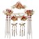 Chinese Wedding Bride Hair Accessory Chinese Crown Wedding Hair Accessories Red Flower Floral Beaded Flapper Headband Jeweled Bridal Wedding Tiara
