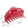 4 Inch Scalloped Jaw Clip With Holes-Red