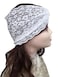 White Lace Hairband for Women, 7.2" Wide, Elastic, Floral Pattern, Suitable for Various Occasions including Church, Party, Wedding, Festival, Mass, Mantilla, 1 Pack