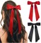 Cute Hair Accessories: Bow Clips, Ribbon Barrettes with Tassels, and Hair Bows for Women in Black and Red