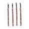 Silver Rhinestone Studded Hair Barette Bobby Pin Clip   4 Count   Pink