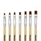 FLAT Gel Nail Brush Set 7 Pcs Size 2,4,6,8,10,12,14 - Nail Tips Builder &amp; Overlay, Sculpting, Poly Gel, and Extensions - Flat Shape Brushes Manicure Painting Pens