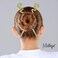 Womens 6.25 inches Long Yellow Twirl Hair Sticks with Glitter and Diamonds Chopsticks - Set of 2