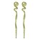 Womens 6.25 inches Long Yellow Twirl Hair Sticks with Glitter and Diamonds Chopsticks - Set of 2