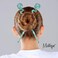 Womens 6.25 inch Long Green Twirl Hair Sticks with Glitter and Diamonds Chopsticks - Set of 2