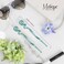 Womens 6.25 inch Long Green Twirl Hair Sticks with Glitter and Diamonds Chopsticks - Set of 2
