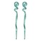 Womens 6.25 inch Long Green Twirl Hair Sticks with Glitter and Diamonds Chopsticks - Set of 2