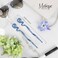 Two Blue Twirl Hair Sticks with Glitter and Diamonds Chopsticks for Women - Set of 2