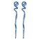 Two Blue Twirl Hair Sticks with Glitter and Diamonds Chopsticks for Women - Set of 2