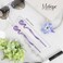 Women's Purple Twirl Hair Sticks with Glitter and Diamonds Chopsticks 6.25 inches Long - Set of 2