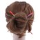 Set of Two Wooden Hair Sticks With Flowers Hair Pin Chopsticks 7 inches Long for Women - Red