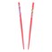 Set of Two Wooden Hair Sticks With Flowers Hair Pin Chopsticks 7 inches Long for Women - Red