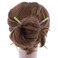 Set of Wooden Hair Sticks With Flowers Hair Pin Chopsticks 7 inches Long for Women - Green