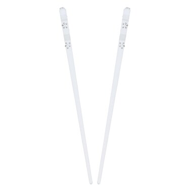 Clear Clear Hair Stick Chop Sticks with Diamond Flower