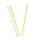 Set of 2 Hair Sticks with 3 Diamonds Chopsticks - Yellow