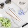 Set of 2 Hair Sticks with 3 Diamonds Chopsticks - Tortoise Shell