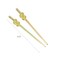Set of 2 Iridescent Knot Hair Sticks with 3 Diamonds - Yellow