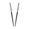 Set of Two Wooden Animal Print Hair Sticks for Women 7.25 inches Long - Black
