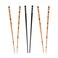 Set of 6 Hair Sticks with 3 Diamonds Chopsticks - 1 Black 2 Tortoise