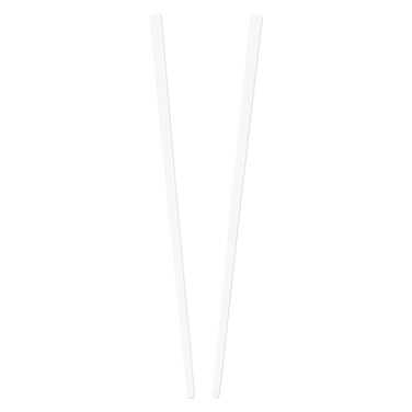 2 Hair Sticks Solid Straight Chopsticks - White