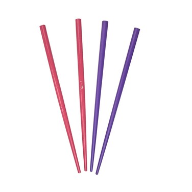 2 Sets of Wooden Hair Sticks Chopsticks - Pink &amp; Purple