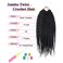 Senegalese Twist Crochet Hair 8 Inch Havana Twist Crochet Hair Pre Looped Jumbo Crochet Braids for Black Women 7 Packs Short Cuban Twist Hair Kinky Twists Braiding Hair (Black)