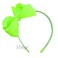 Little Girls Neon Headband With Side Grosgrain Bow- Neon Green