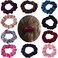 KINGMAS 10 Pcs Hair Ties Velvet Scrunchies, Elastic Flannelette Hair Bands Scrunchy Hair Ropes Women Hair Accessories