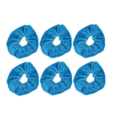 Velvet Solid Scrunchies - Set of 6 (Solid Blue)
