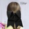 Black Jumbo Bow Pony with Tails