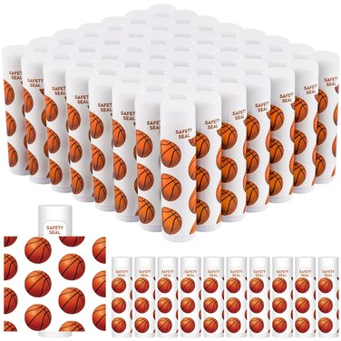 DMSKY 60 Pcs Basketball Lip Balm Bulk, Basketball Party Favors for Team Basketball Gifts for Players Teen Girls Boys Sports Party Supplies