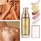 Body Shimmer Oil, Waterproof Long Lasting Moisturizing Bronze Body Luminizer Glow For Face &amp; Body, Liquid Illuminator Body Highlighter 1oz/Jars, Makeup Brush Include (Metallic Gold #02)