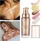Body Shimmer Oil, Waterproof Long Lasting Moisturizing Bronze Body Luminizer Glow For Face &amp; Body, Liquid Illuminator Body Highlighter 1oz/Jars, Makeup Brush Include (Rose Gold #01)