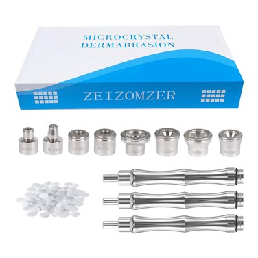 Microdermabrasion Tips and Wands, Microdermabrasion Kit, Diamond Dermabrasion Head, Microdermabrasion Facial Tool for Microdermabrasion Machine (9 Tips, 3 Wands, 1 Pack Microdermabrasion Pads 10mm)
