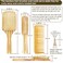 Bamboo Hair Brush Comb Set for Women Men, Wood Bristle Paddle Detangling Brush, Wide Tooth Comb for Curly Wavy Thick Thin Wet Dry Hair, Brush Cleaning Tool Included - 4 Pack
